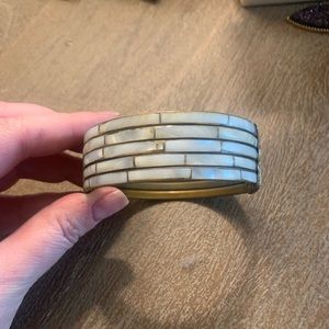 Antique Indian mother of pearl gold tone bracelet